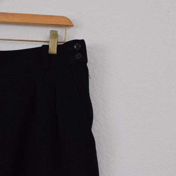 Vintage 90s Black Wool PLeated Trousers size 12 | 32 waist - Picture 4 of 8